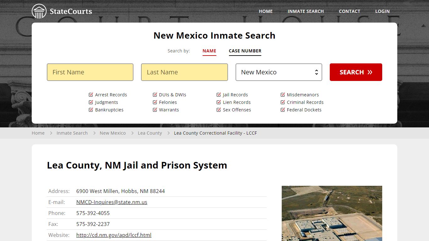 Lea County Correctional Facility - LCCF Inmate Records Search, New ...