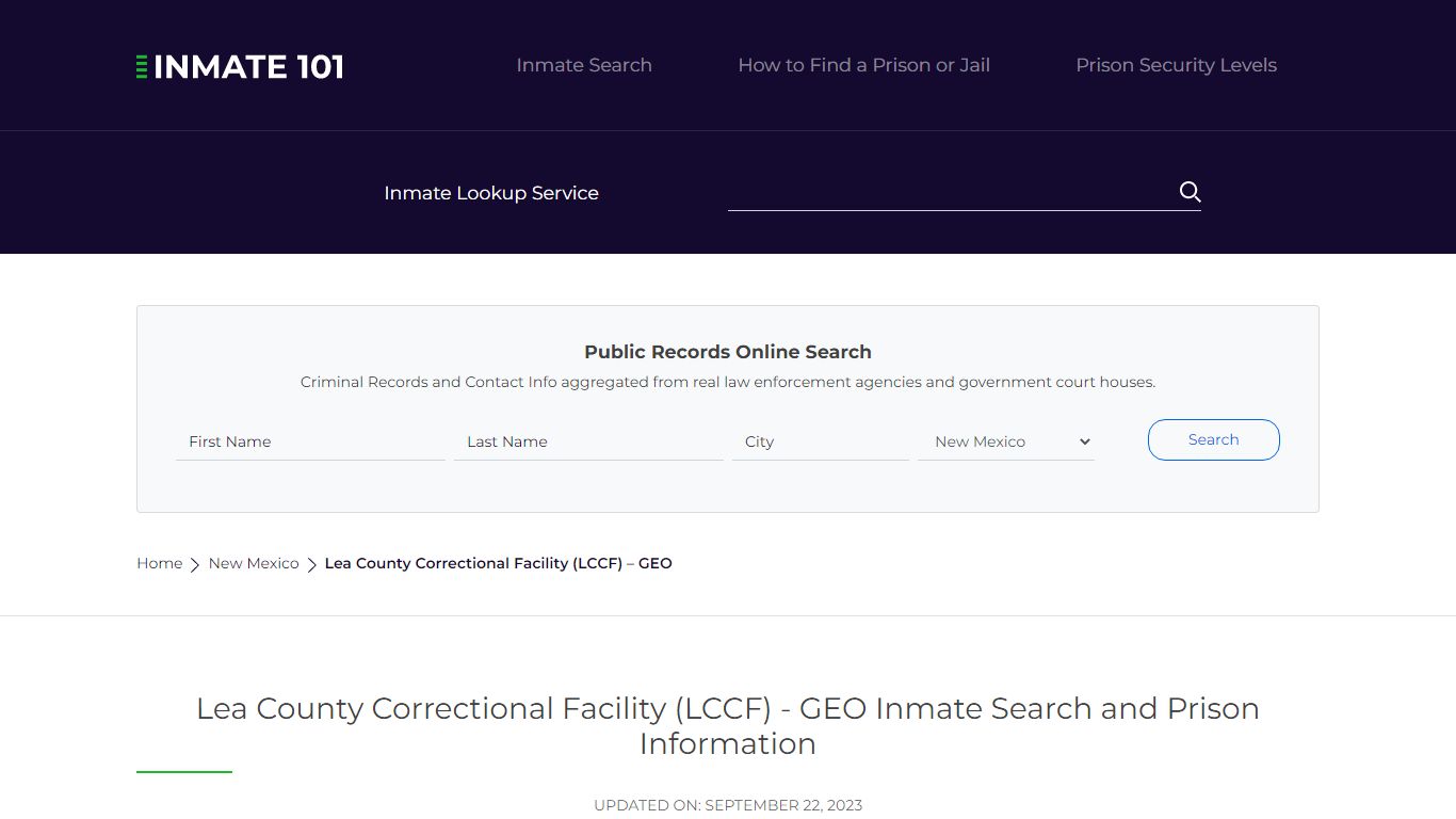 Lea County Correctional Facility (LCCF) - GEO Inmate Search, Visitation ...